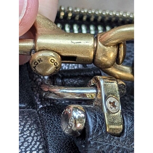 Coach Women's Satchel Crossbody Leather Bag Black with Nubuck & Gunmetal Design - Picture 8 of 15